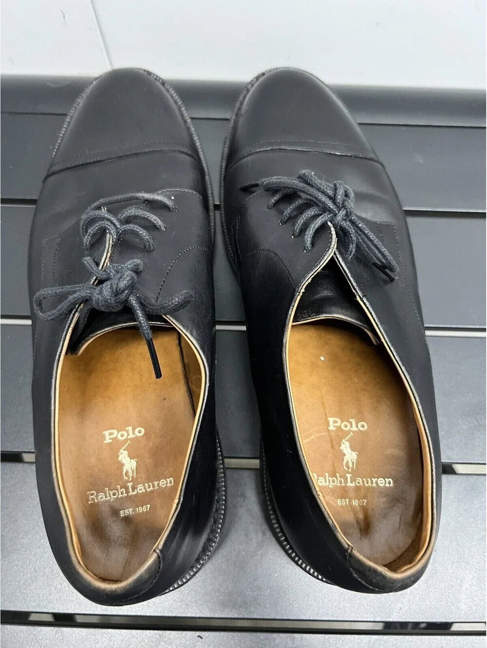 Polo Ralph Lauren Men’s Ashe Derby Leather Oxford Dress Formal Shoes  Size 12